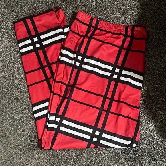 Red Plaid Woman leggings - Picture 1 of 1